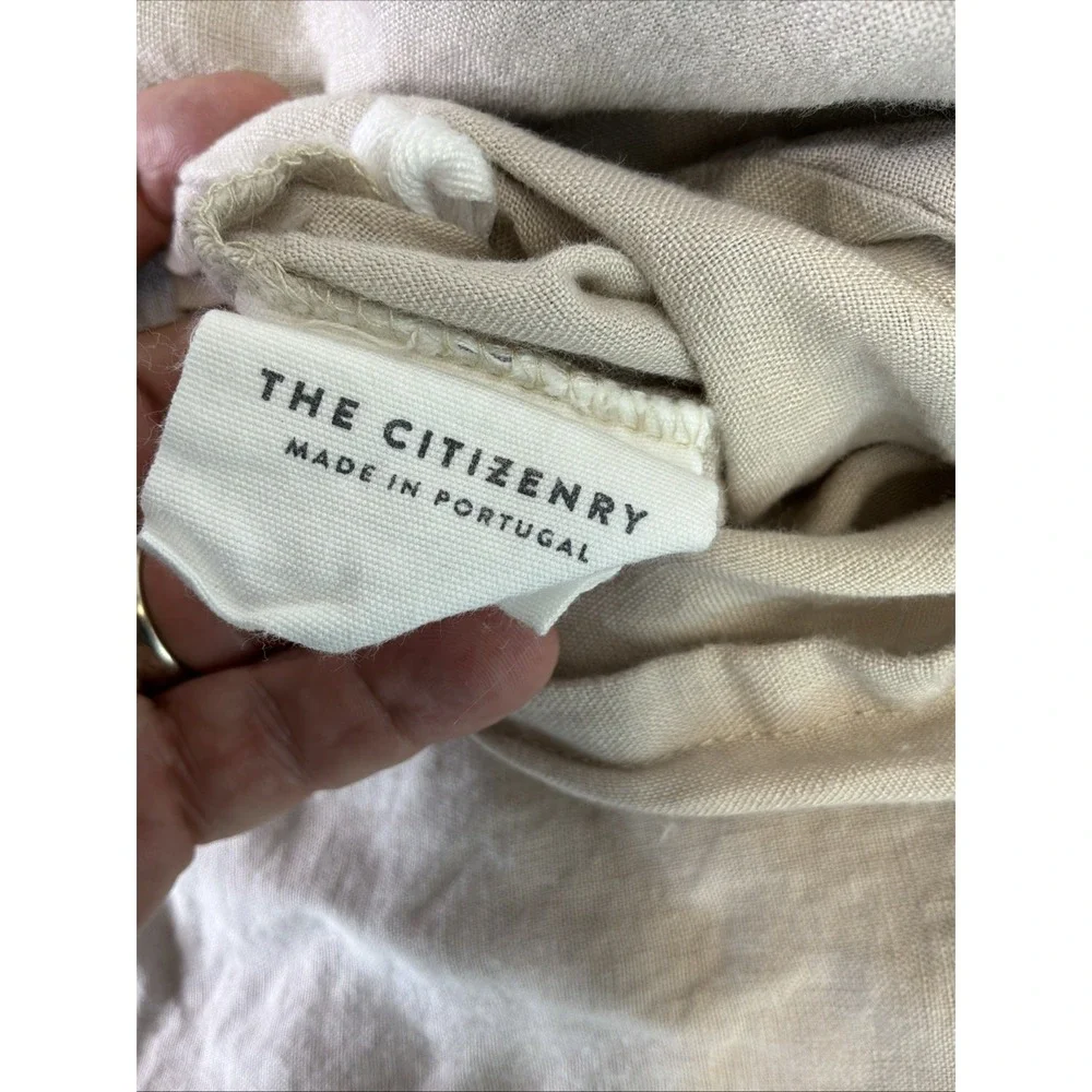 The Citizenry Full/Queen Tan natural 100% French Linen Duvet Cover